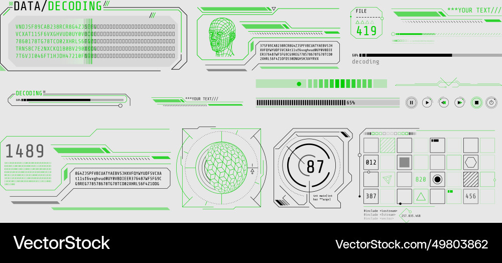 Hud interface design for decoding big data Hud interface design for decoding big data vector image