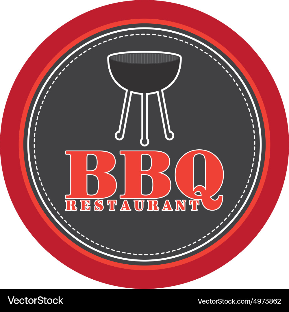 Isolated label with text and barbecue elements Vector Image