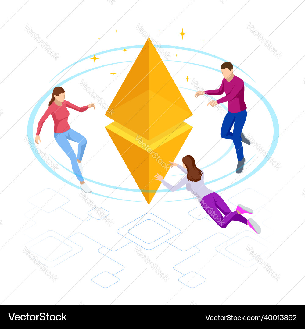 Isometric ethereum is a decentralized open-source vector image