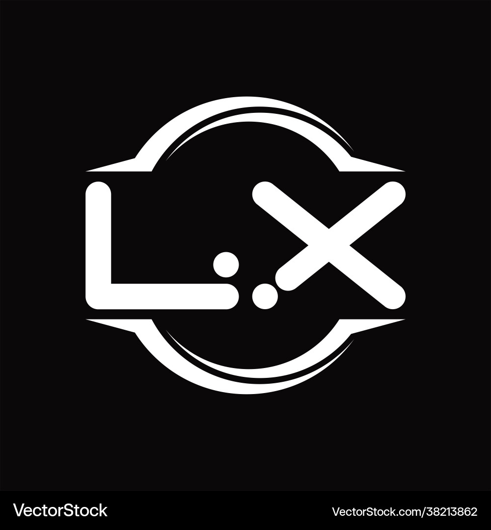 Lx logo monogram with circle rounded slice shape Vector Image