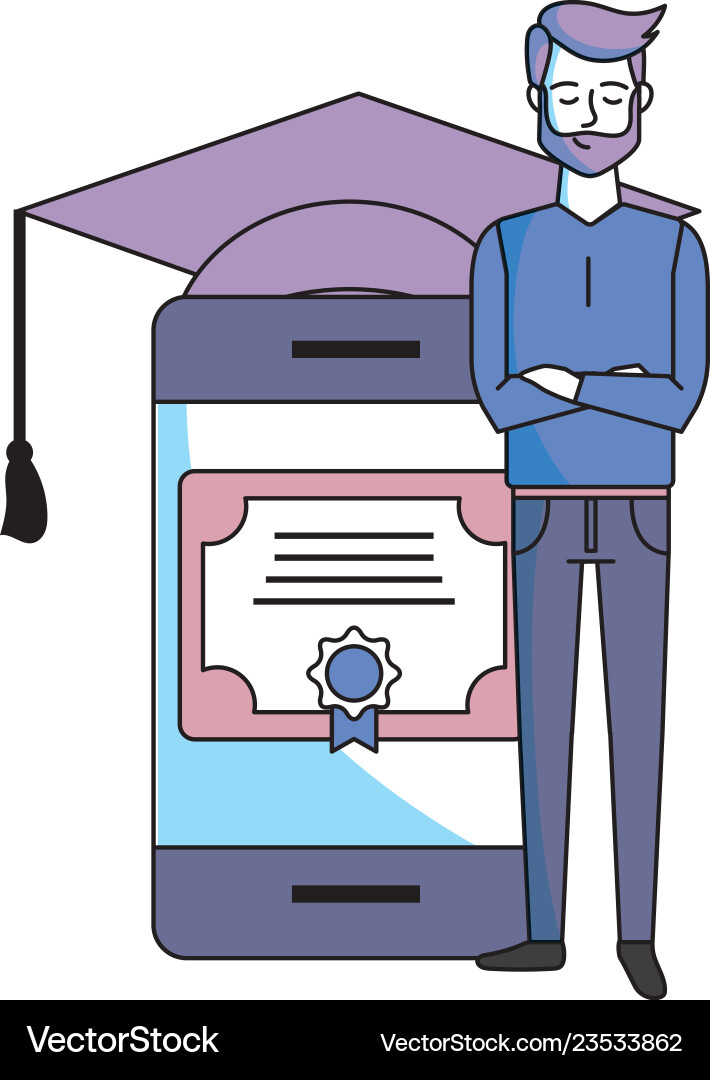 Man with cellphone Vector Image