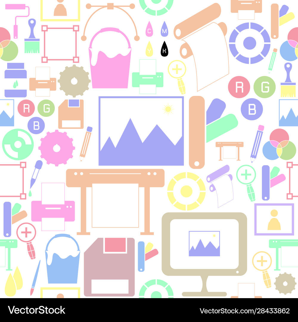 Printing seamless pattern background icon vector image
