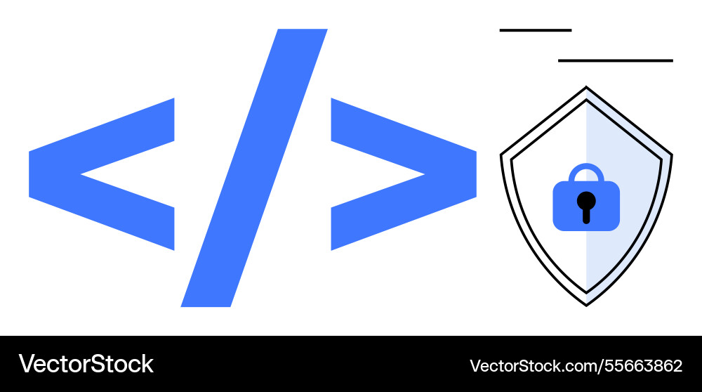 Secure coding with code brackets Secure coding with code brackets vector image