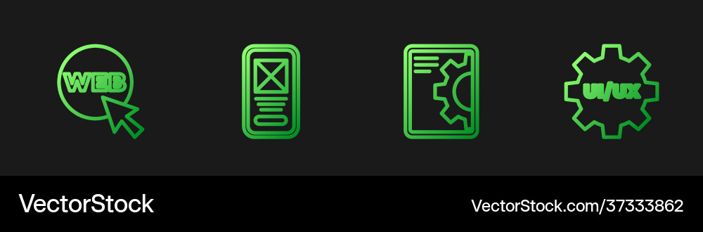 Set line web development and graphic design ui Set line web development and graphic design ui Vector Image