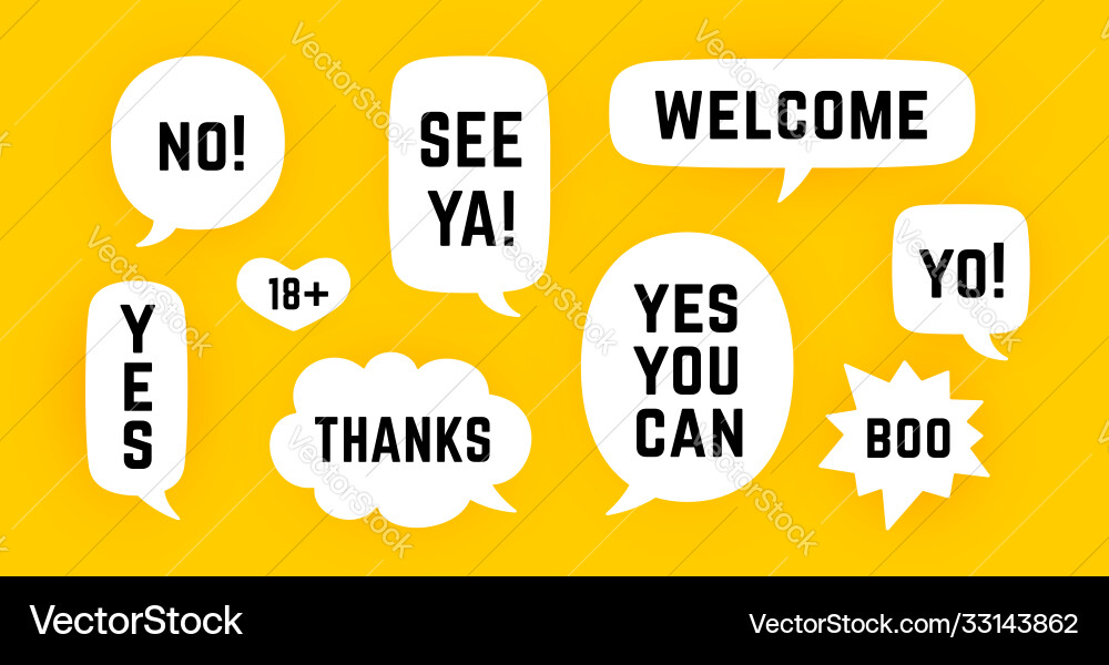 Speech bubble set chat message Speech bubble set chat message vector image