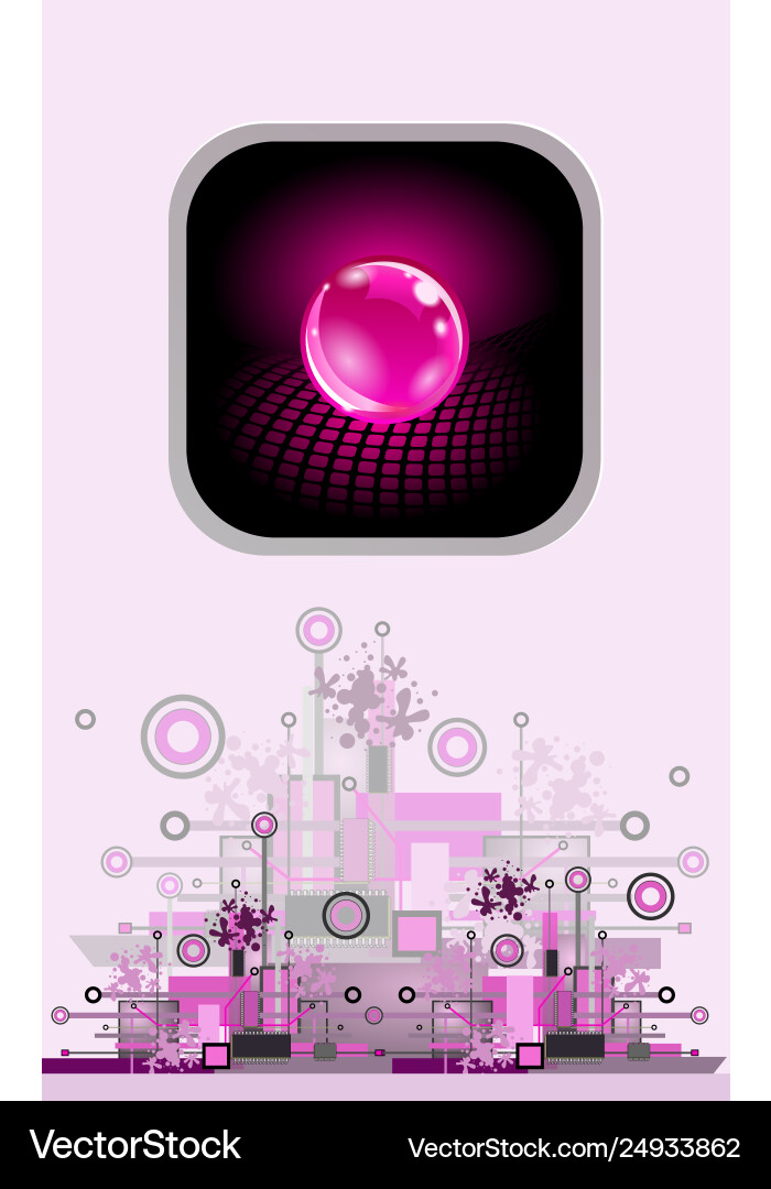 Sphere as button hi-tech abstract background Sphere as button hi-tech abstract background vector image