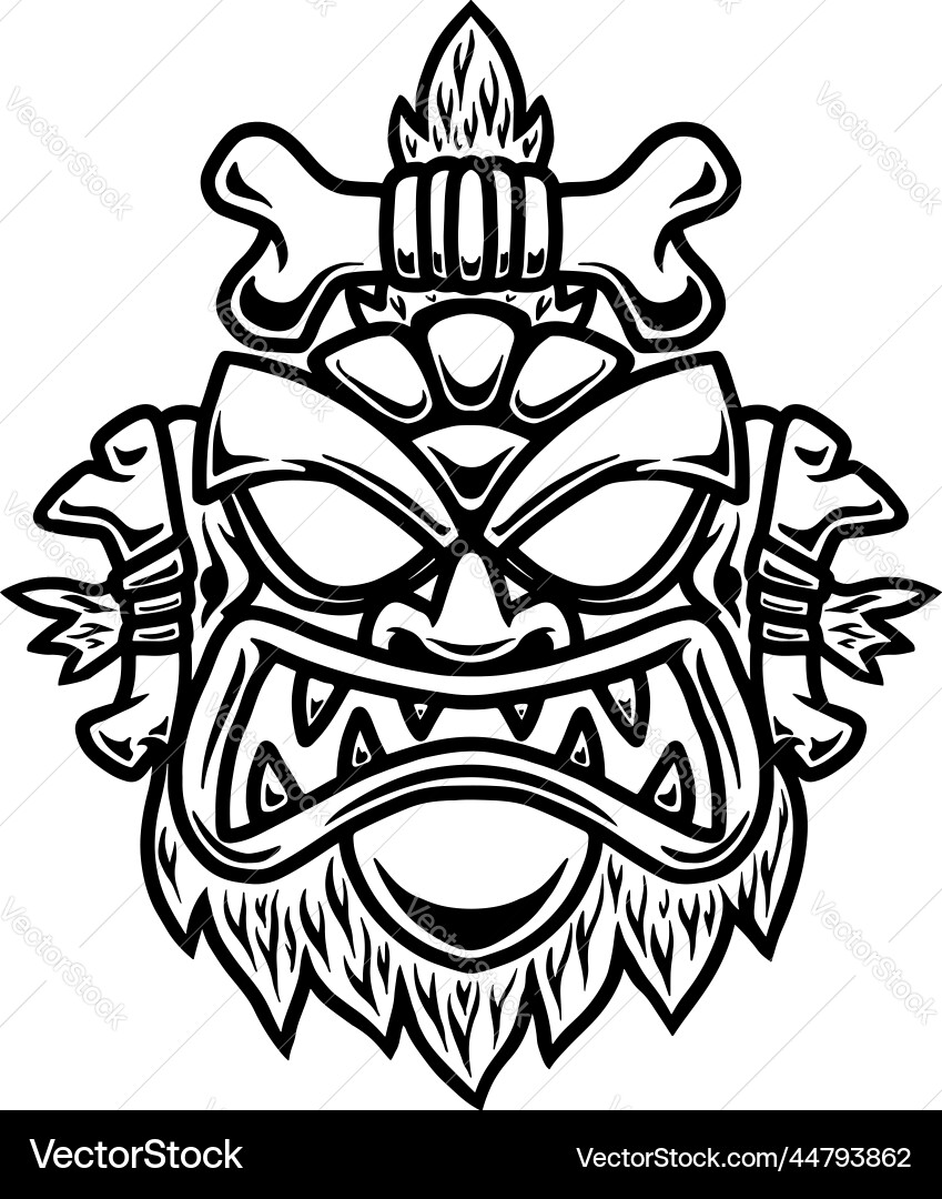 Tiki idol design element for poster card banner Tiki idol design element for poster card banner vector image