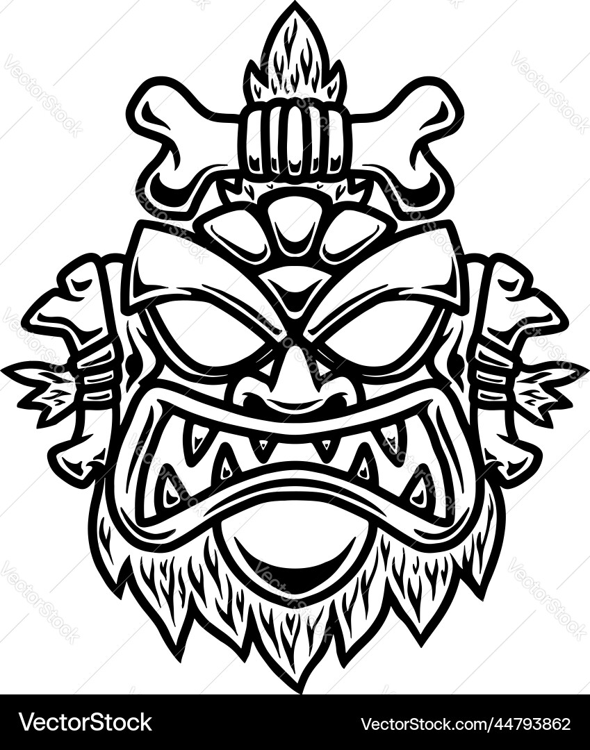 Tiki idol design element for poster card banner vector image