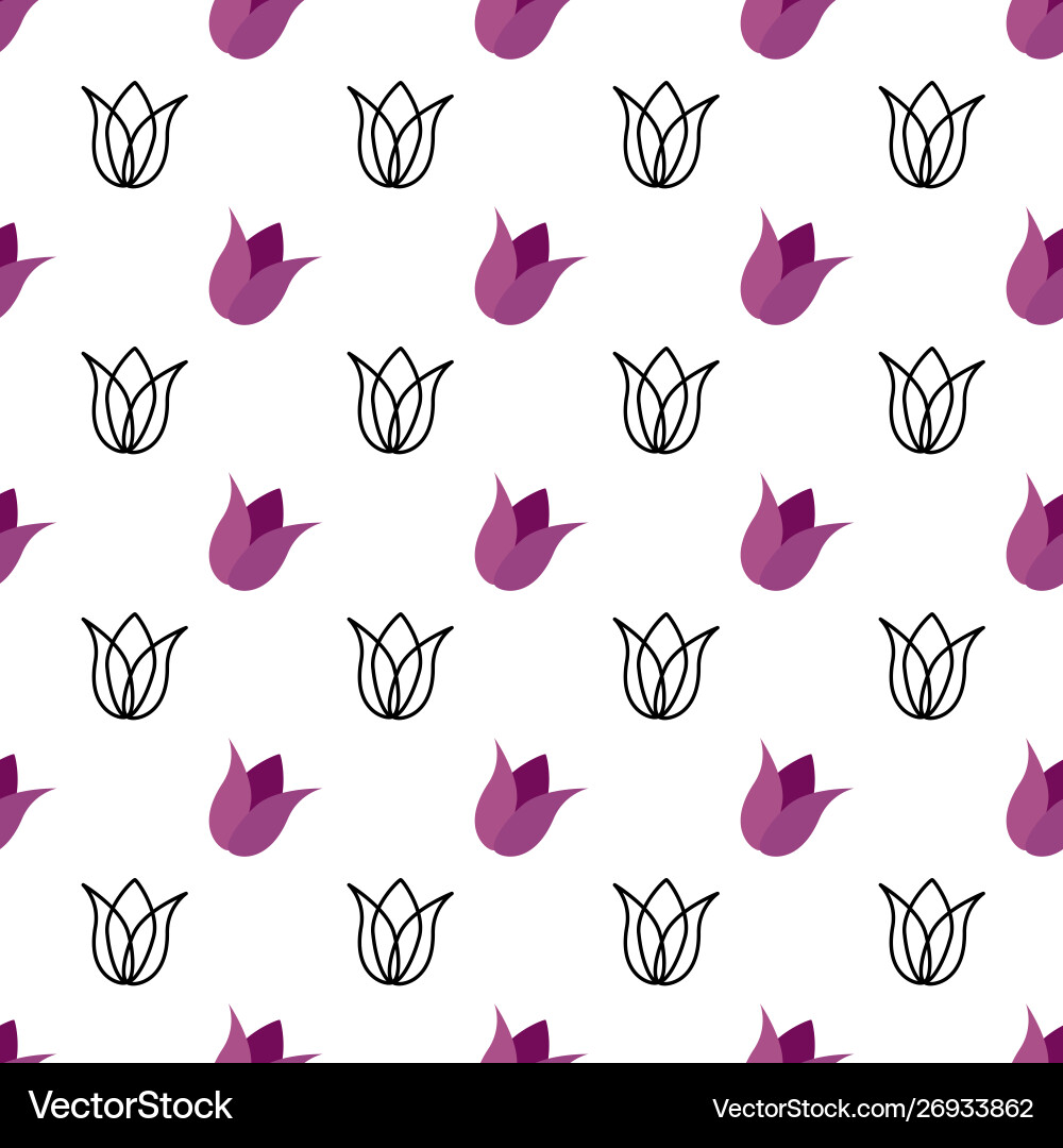 Tulips seamless pattern simple background Tulips seamless pattern simple background vector image