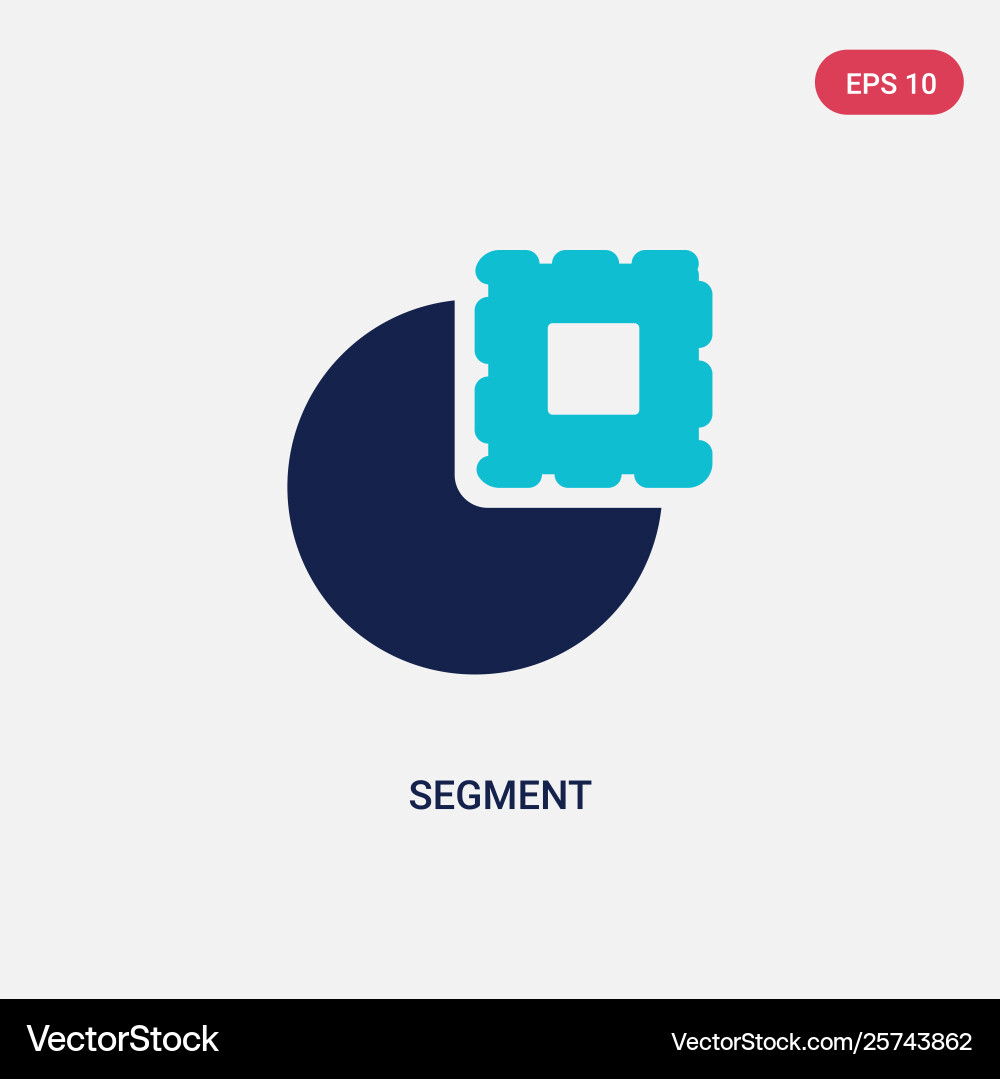 Two color segment icon from geometry concept Two color segment icon from geometry concept vector image