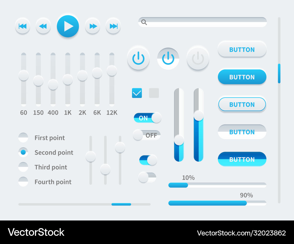 White ui user interface elements for mobile White ui user interface elements for mobile vector image