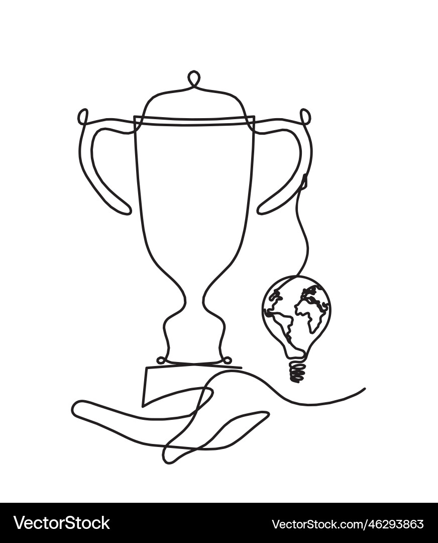 Abstract cup with light bulb as continuous lines Abstract cup with light bulb as continuous lines vector image
