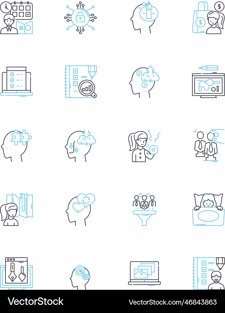 Advanced systems linear icons set automation Advanced systems linear icons set automation vector image