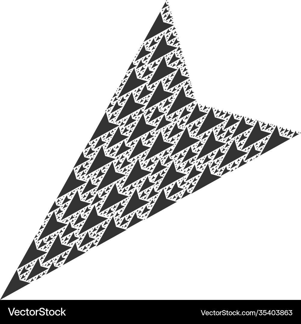 Arrowhead left-down fractal mosaic itself items Arrowhead left-down fractal mosaic itself items vector image