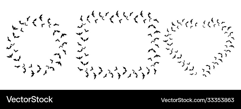 Black bats in shape heart pattern Black bats in shape heart pattern Vector Image