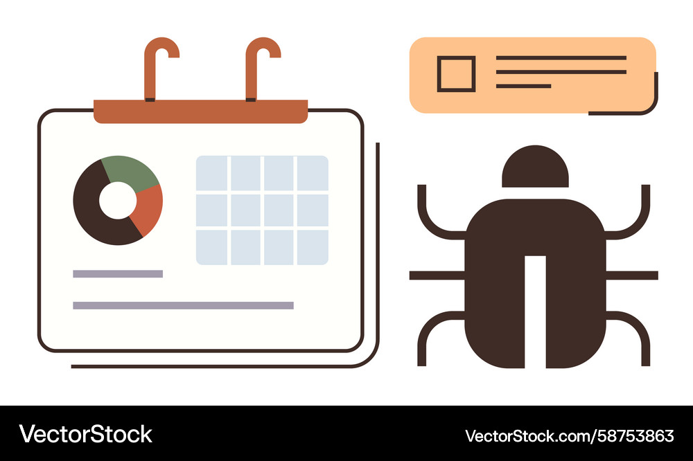 Bug Tracking & Project Management Vector Image