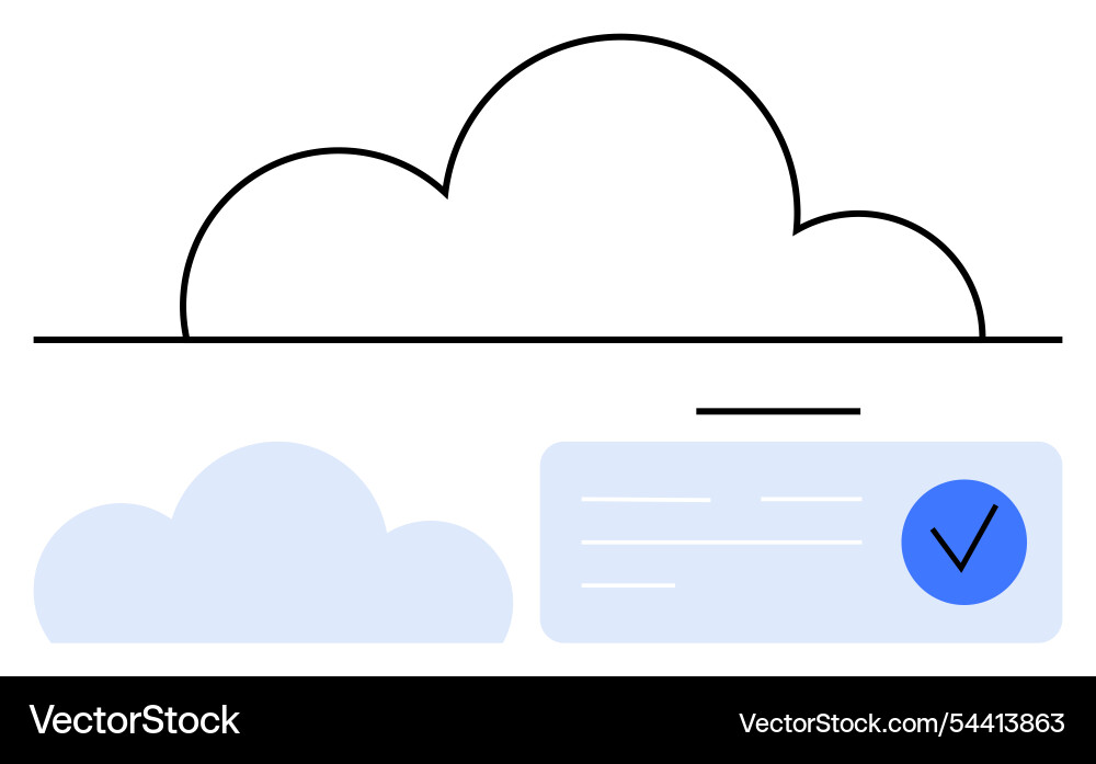 Cloud with check mark for secure storage Cloud with check mark for secure storage Vector Image