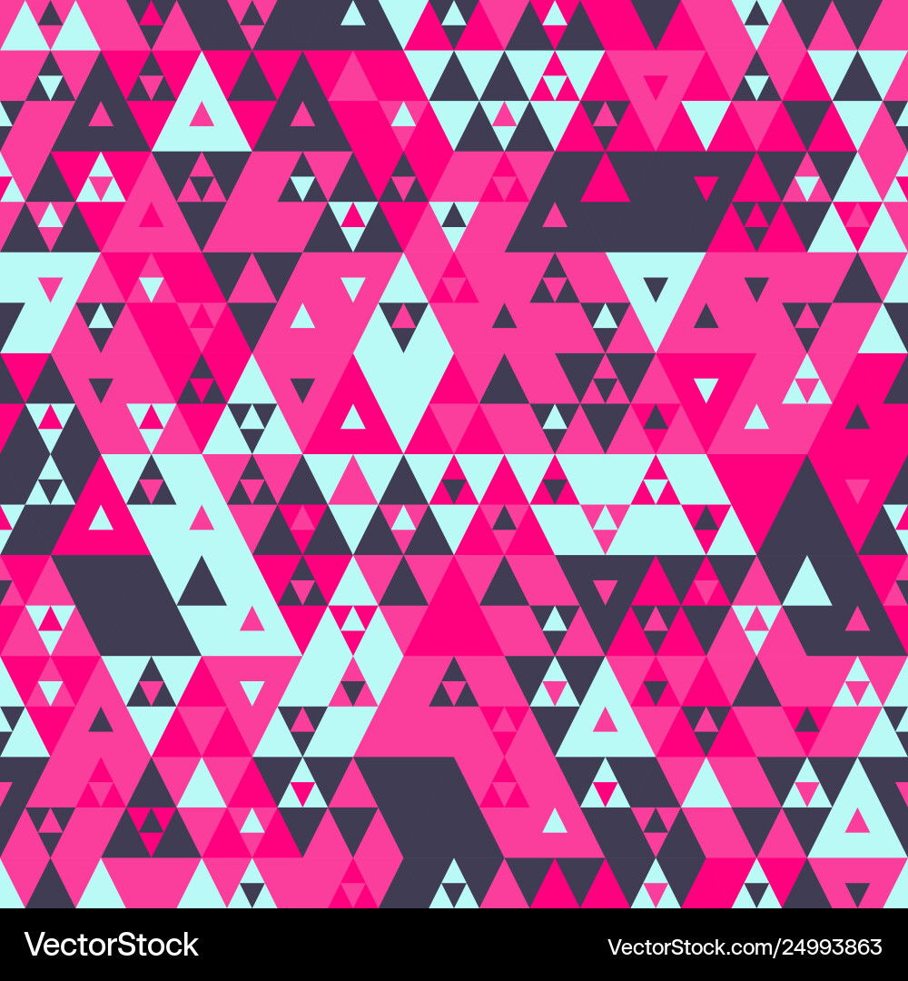 Geometric color triangles seamless pattern Vector Image