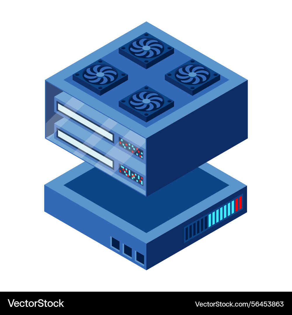 Isometric futuristic server database Isometric futuristic server database vector image