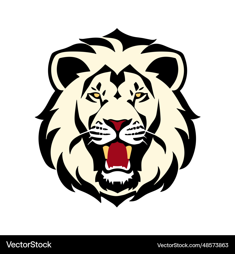Lion head flat design icon template for logo Vector Image