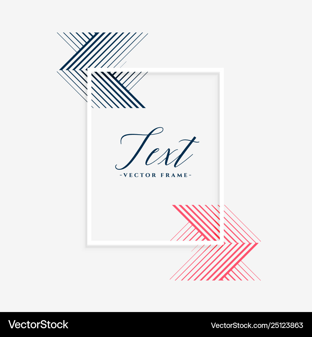 Minimal lines frame background with text space vector image