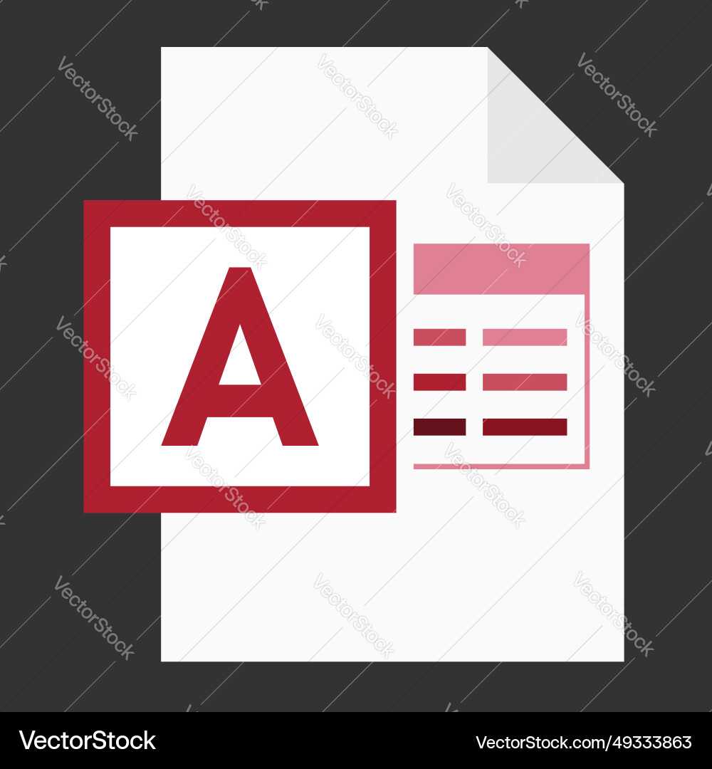 Modern flat design of logo accdb database file Modern flat design of logo accdb database file vector image
