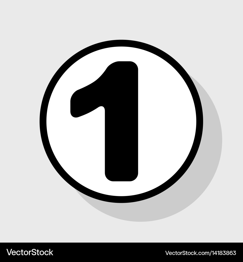 Number 1 sign design template element vector image