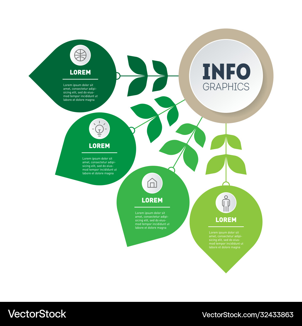 Presentation chart or timeline with four steps Vector Image