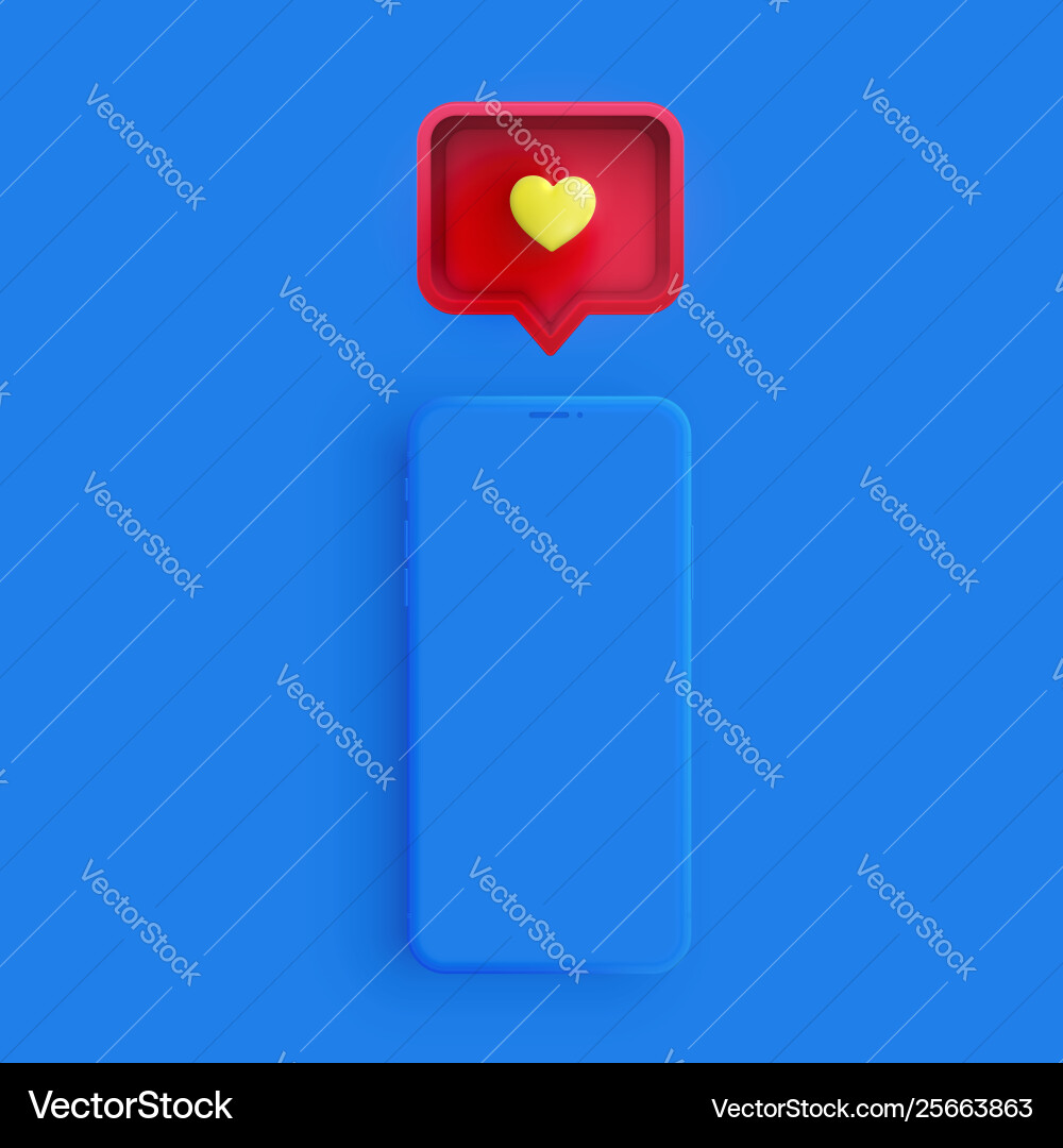 Realistisches mattes Telefon mit 3d Herz und Sprache Realistisches mattes Telefon mit 3d Herz und Sprache vektorbild