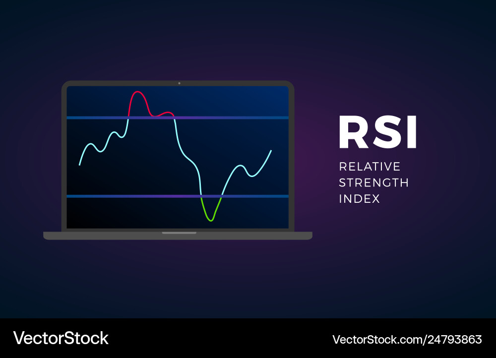 Rsi indicator technical analysis stock exchange Vector Image