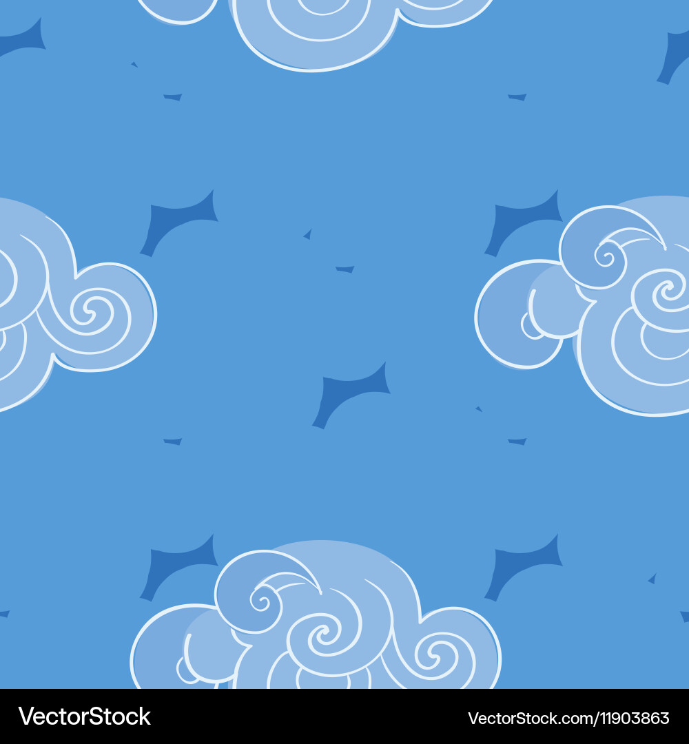 Seamless pattern with clouds vector image
