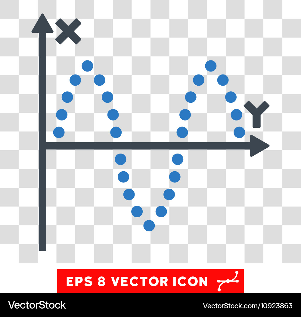 Sinusoid plot eps icon vector image
