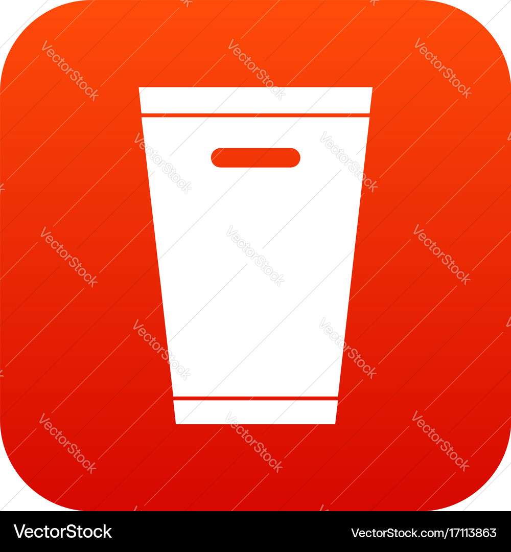 Trash can icon digital red Vector Image
