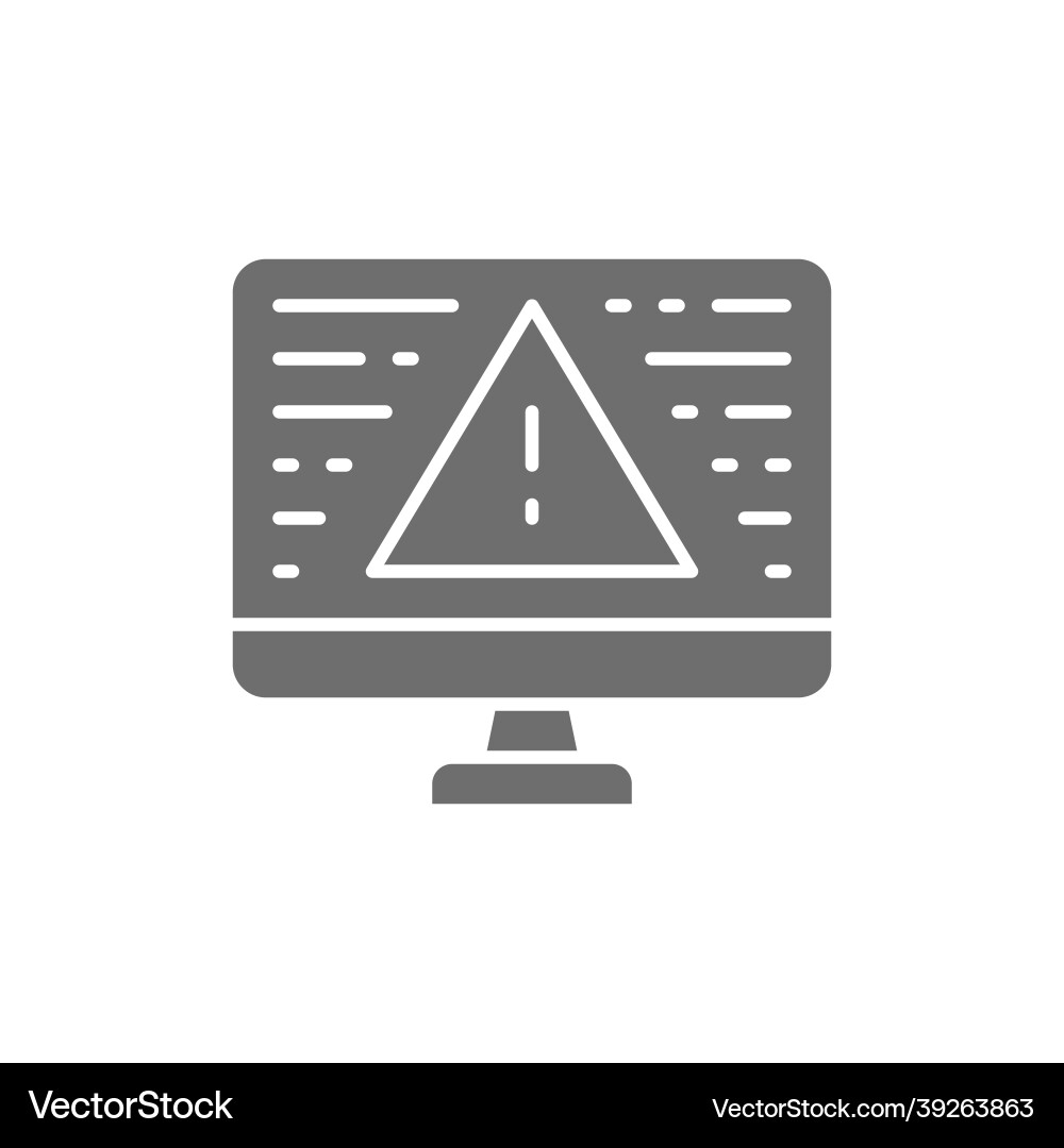 Warning Screen Error Computer Icon vector image
