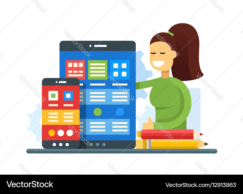 Web page optimization - flat design website banner vector image