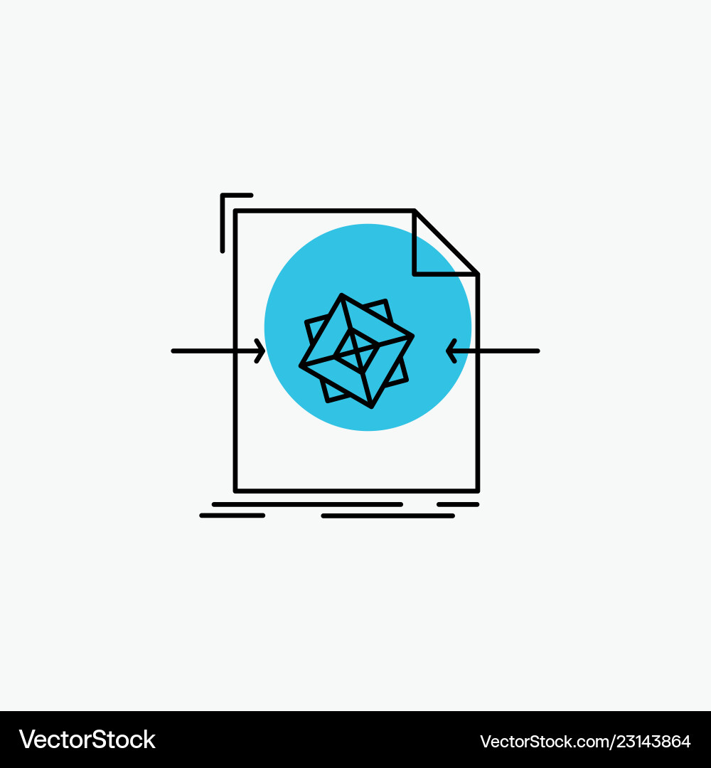 3d Dokumentdatei Objektverarbeitung Zeile Symbol 3d Dokumentdatei Objektverarbeitung Zeile Symbol vektorbild