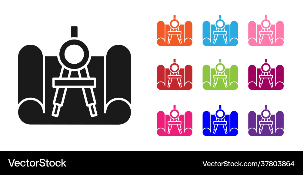 Black graphing paper for engineering and drawing Vector Image