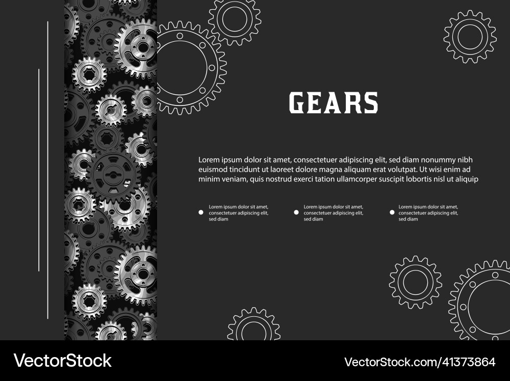Black rectangular background with technology gears Black rectangular background with technology gears vector image