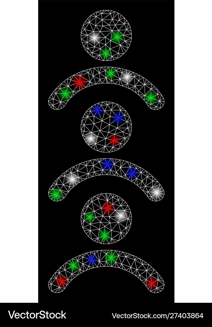 Bright mesh 2d man queue with flash spots Bright mesh 2d man queue with flash spots Vector Image