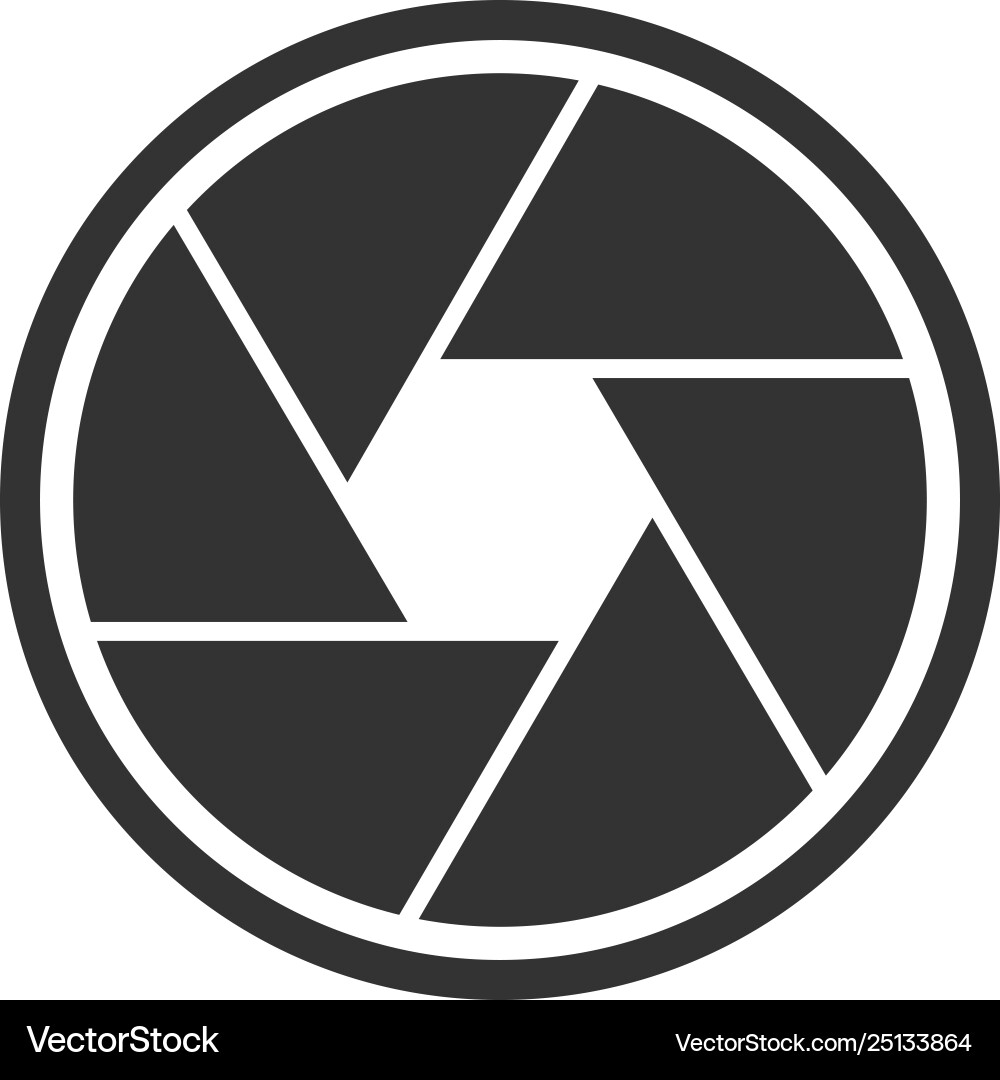 Camera shutter icon isolated flat design Camera shutter icon isolated flat design vector image