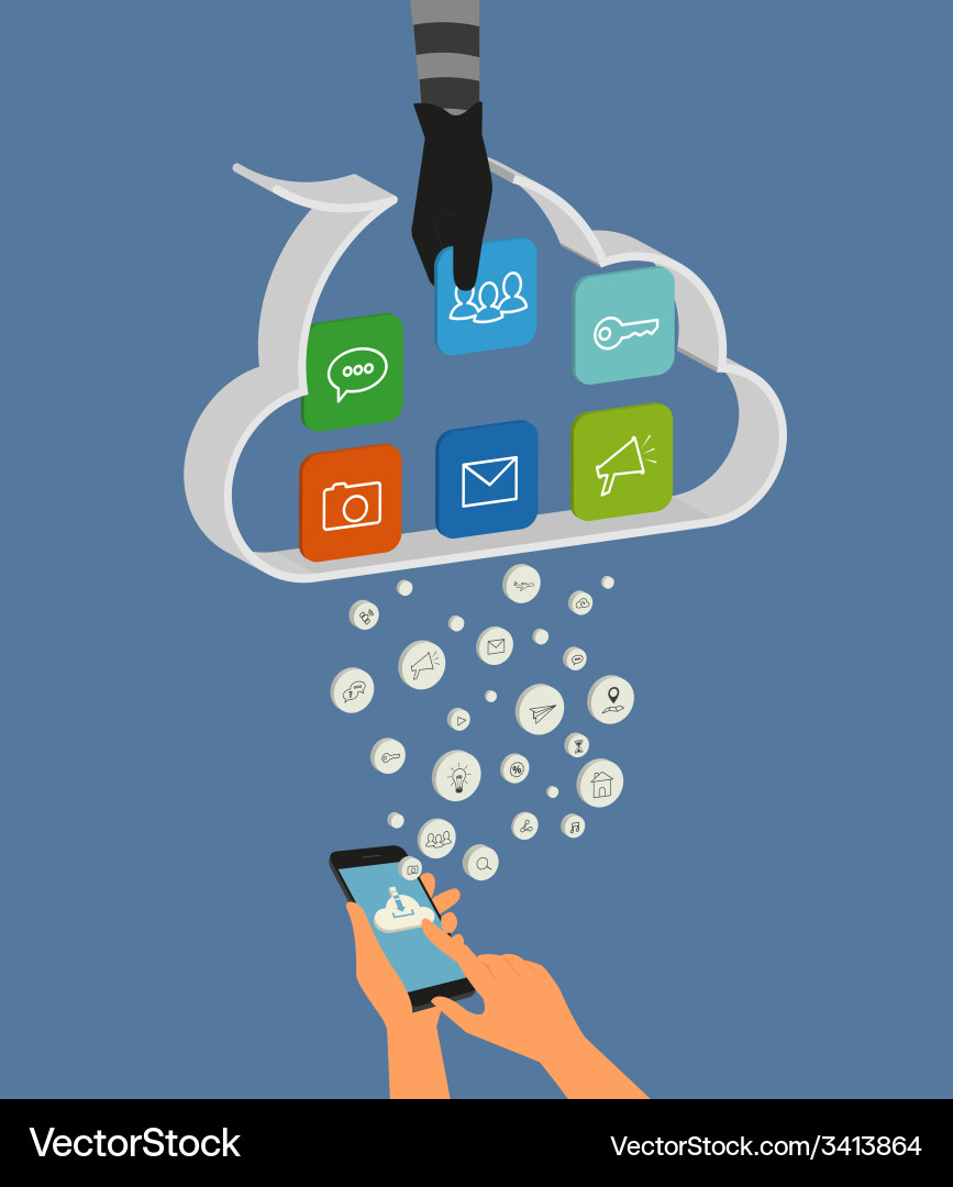 Cloud Security & Hacking vector image