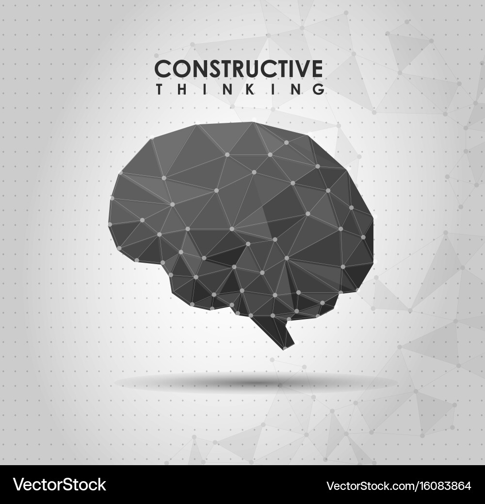 Conceptual polygonal brain abstract Vector Image