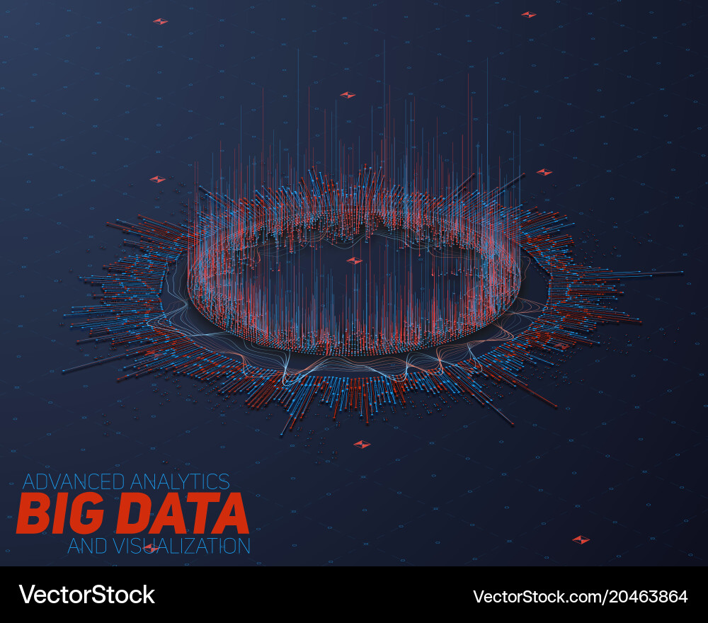 Data Flow Network Visualization vector image