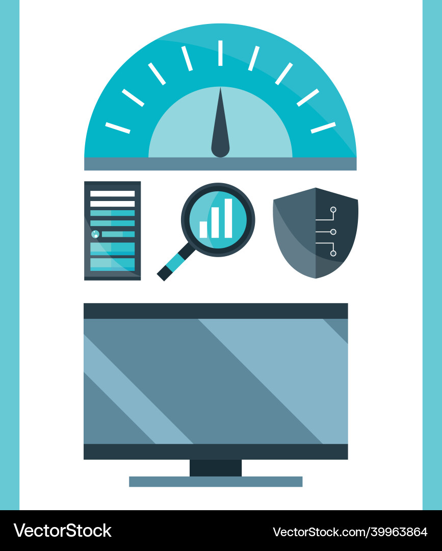 Data server analysis vector image