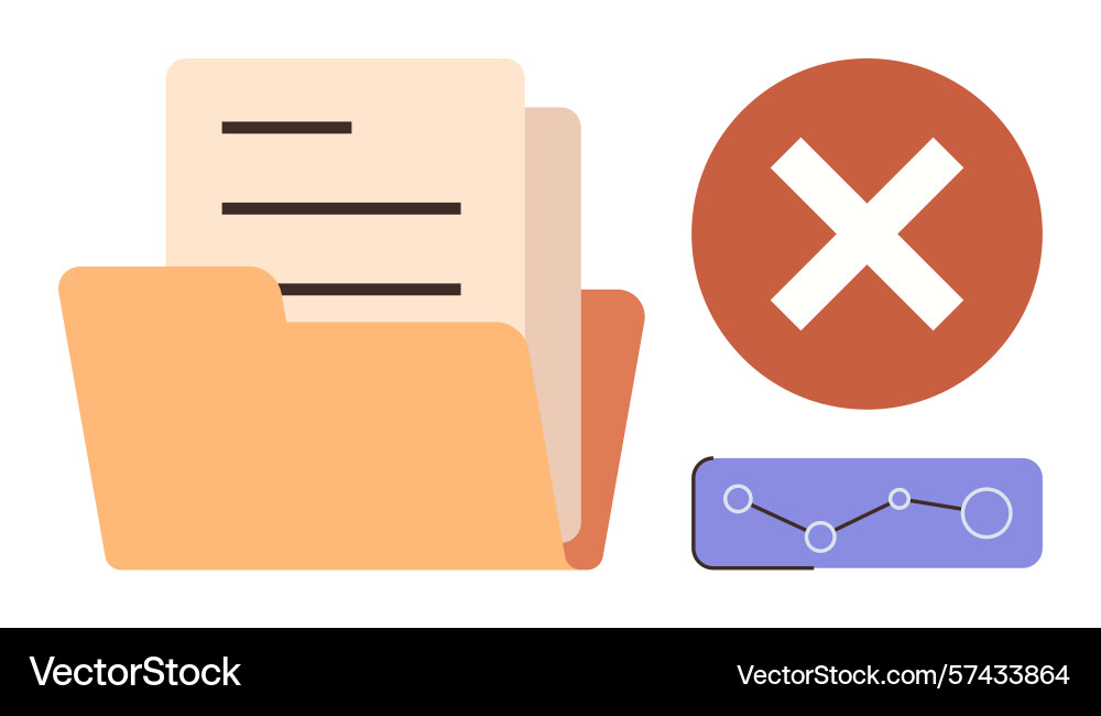 File access denied with error symbol and declined File access denied with error symbol and declined vector image