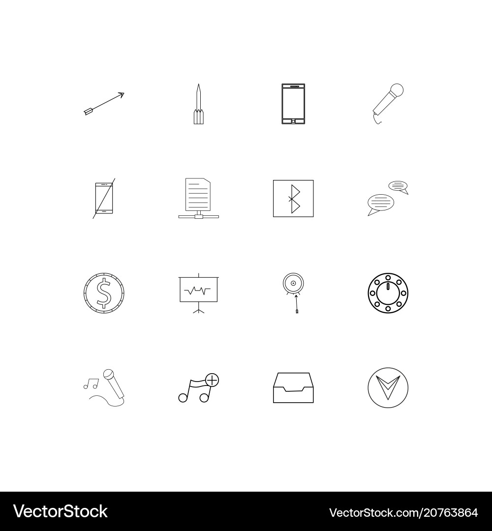 Internet of things linear thin icons set outlined vector image