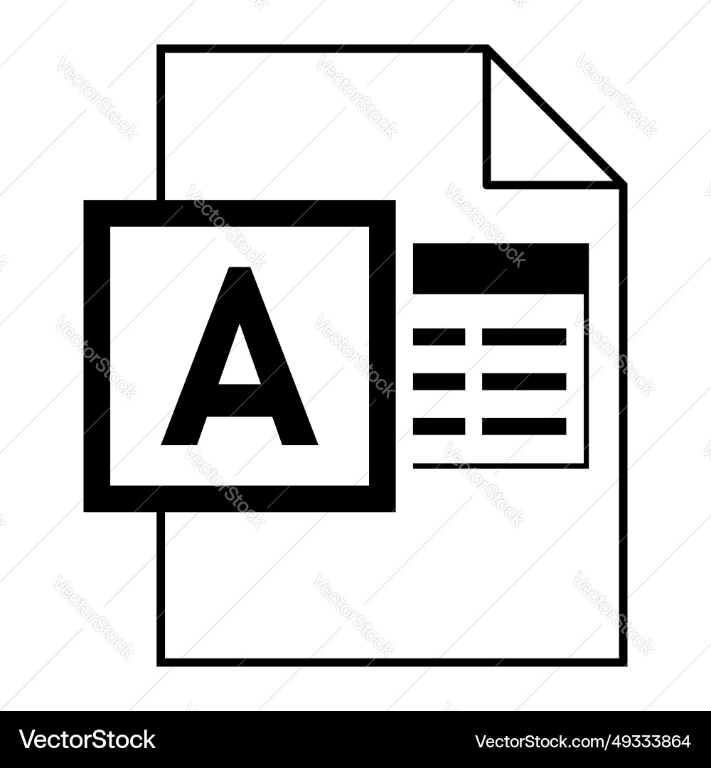 Modern flat design of logo accdb database file vector image
