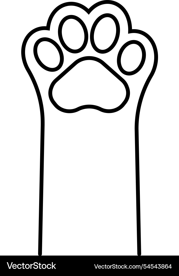 Paw pads icon in linear style Vector Image
