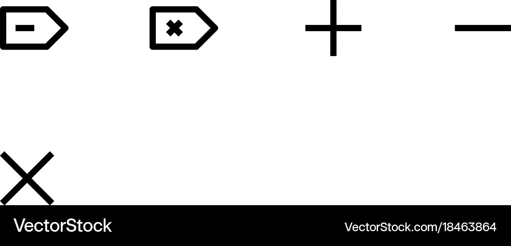 Remove add icons Vector Image