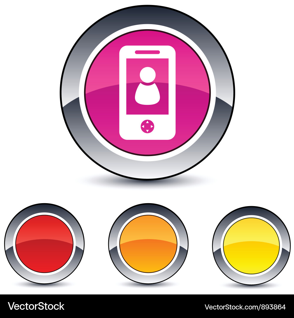 Rounded Button Icon Vector Image